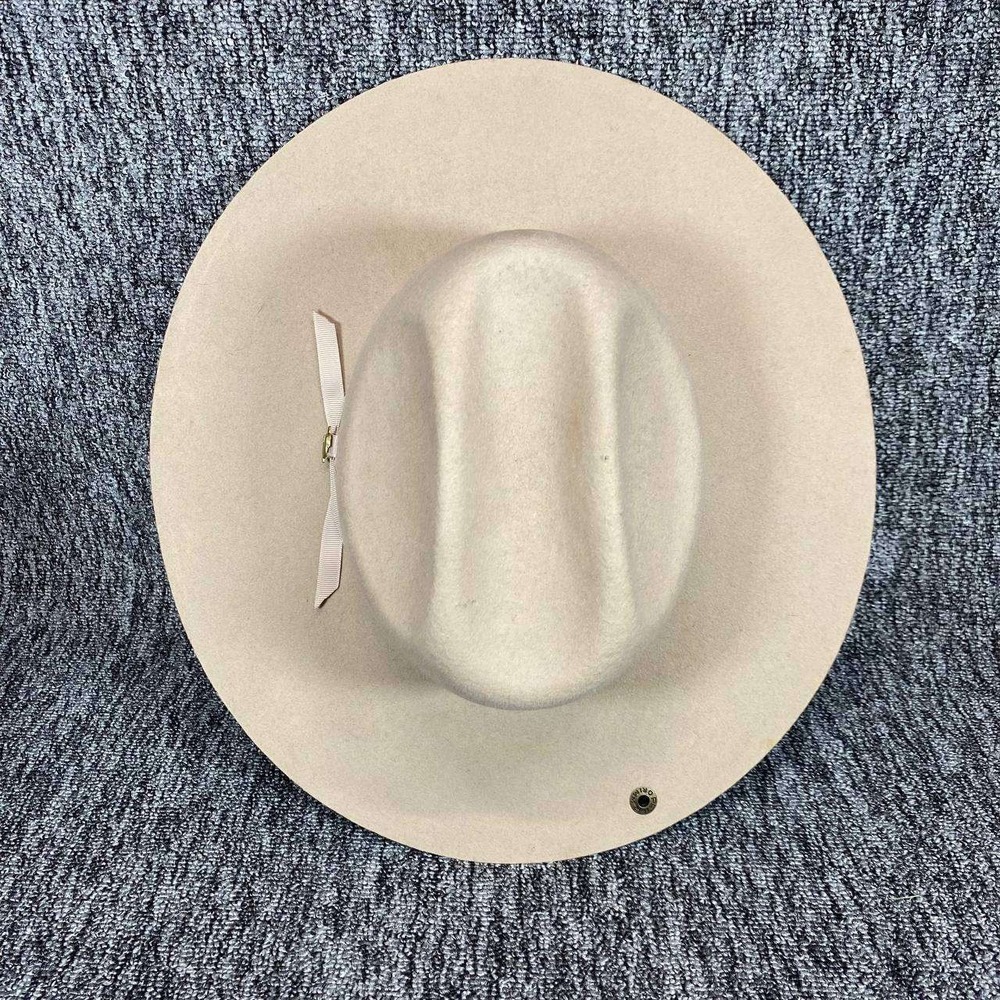 Peter Grimm Wide Brim Fedora Hat Tan Wool Felt Boho Western Rabbit Pin Unisex - Picture 7 of 9